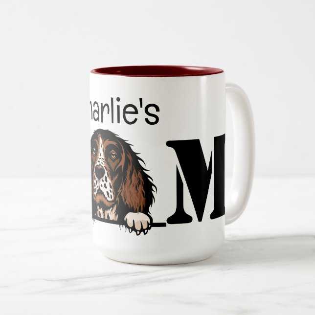 English Springer Spaniel Personalized Mom Mug (Front Right)