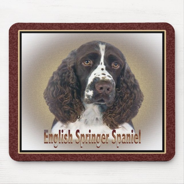 English Springer Spaniel portrait Mouse Pad (Front)