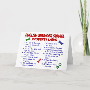ENGLISH SPRINGER SPANIEL Property Laws 2 Card