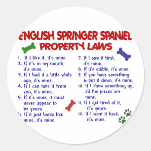 ENGLISH SPRINGER SPANIEL Property Laws 2 Classic Round Sticker