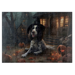 English Springer Spaniel Pumpkins Halloween Scary  Cutting Board