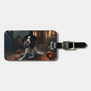 English Springer Spaniel Pumpkins Halloween Scary  Luggage Tag
