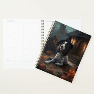 English Springer Spaniel Pumpkins Halloween Scary Planner