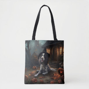 English Springer Spaniel Pumpkins Halloween Scary  Tote Bag