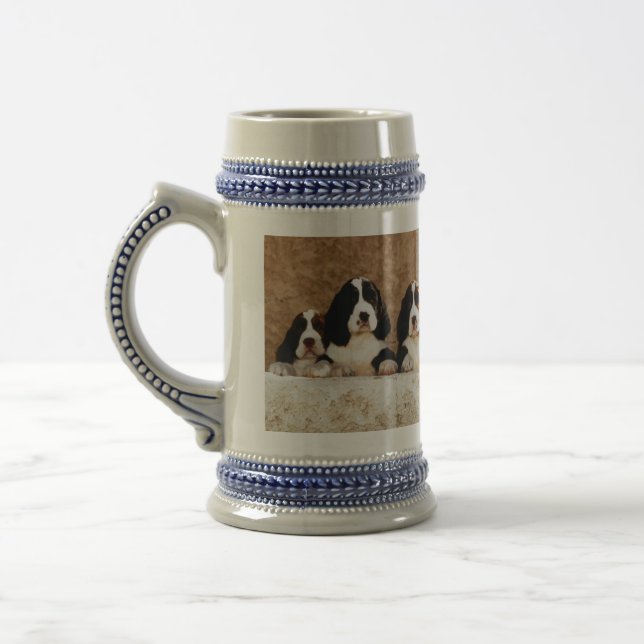 English Springer Spaniel Puppies Beer Stein (Left)