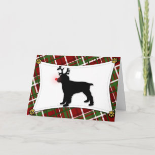English Springer Spaniel Reindeer Christmas Card