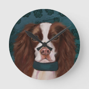 English Springer Spaniel   Round Clock