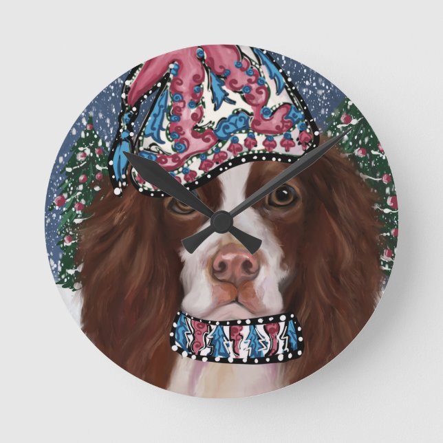 ENGLISH SPRINGER SPANIEL      ROUND CLOCK (Front)