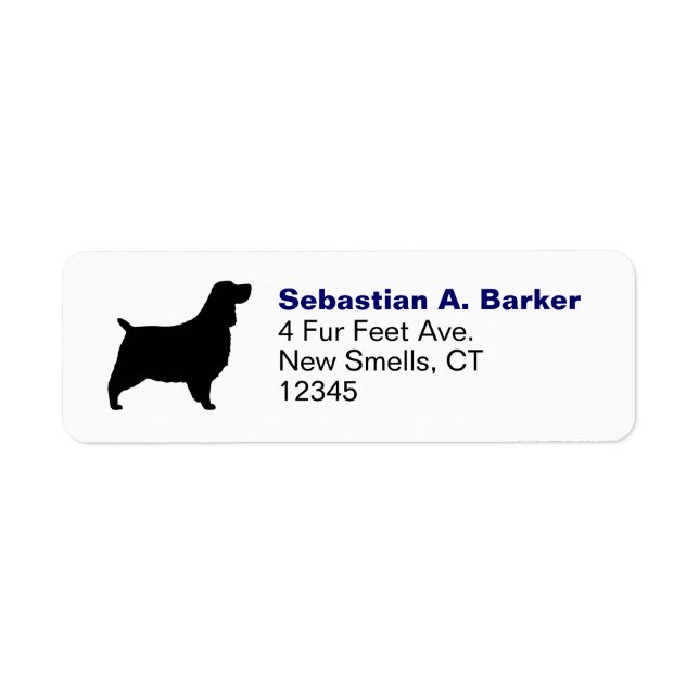 English Springer Spaniel Silhouette Return Address (Front)