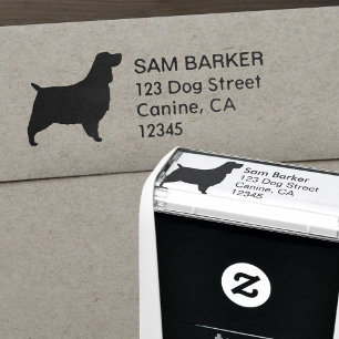 English Springer Spaniel Silhouette Return Address Self-inking Stamp