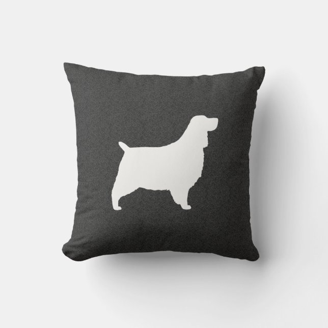 English Springer Spaniel Silhouette Throw Pillow (Front)