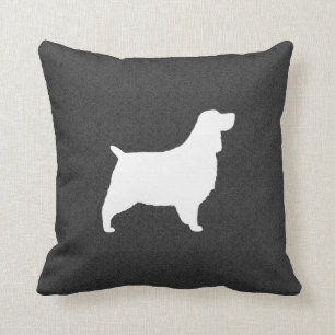 English Springer Spaniel Silhouette Throw Pillow