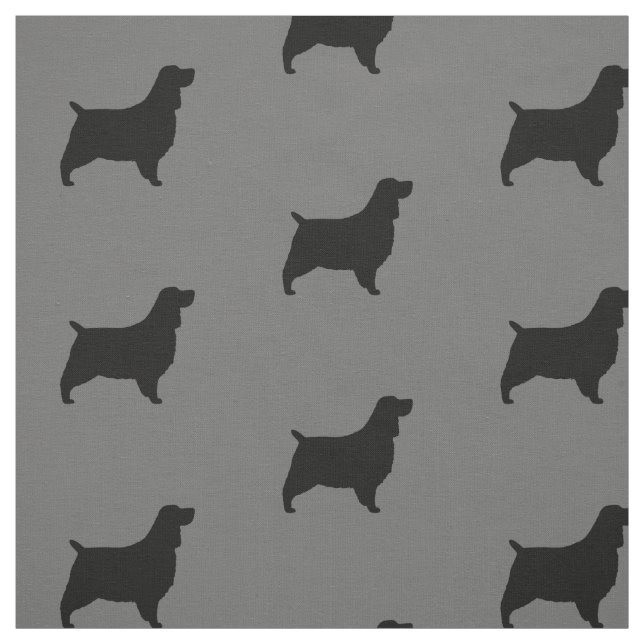 English Springer Spaniel Silhouettes Pattern Fabric (Swatch)