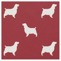 English Springer Spaniel Silhouettes Pattern Red