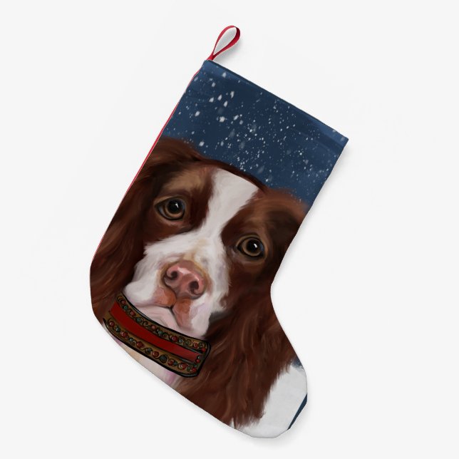 ENGLISH SPRINGER SPANIEL       SMALL CHRISTMAS STOCKING (Front (Hanging))