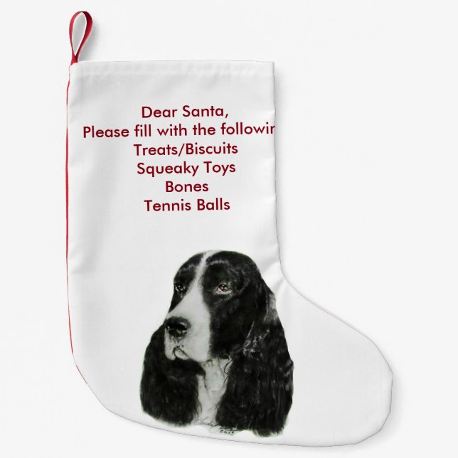 English Springer Spaniel Small Christmas Stocking (Front)