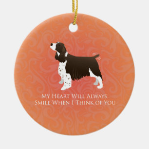 English Springer Spaniel Thinking of You -Memorial Ceramic Ornament