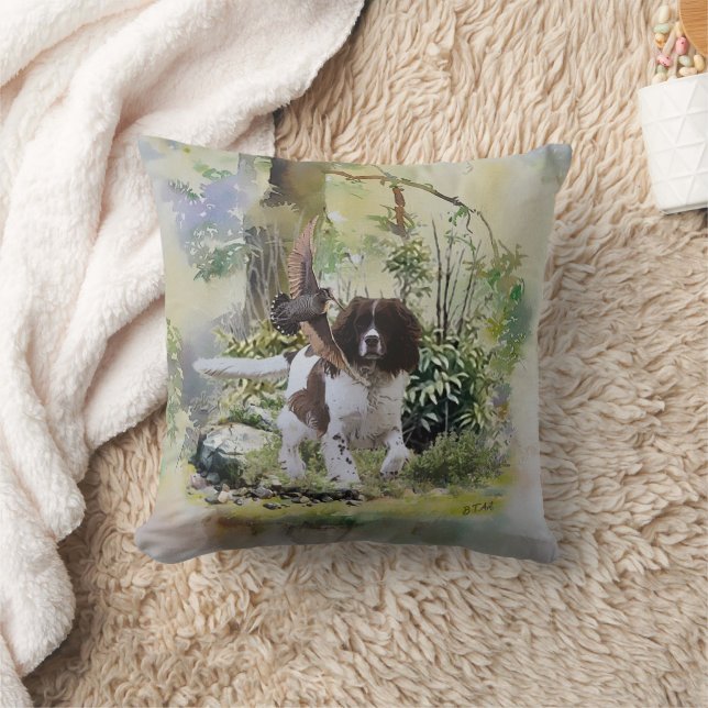  English Springer Spaniel  Throw Pillow (Blanket)