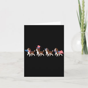 English Springer Spaniel Usa Flag Memorial Day 4th Card