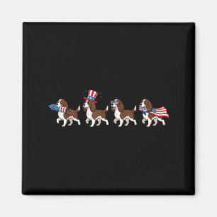 English Springer Spaniel Usa Flag Memorial Day 4th Magnet