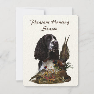 English Springer Spaniel with pheasant  Invitation
