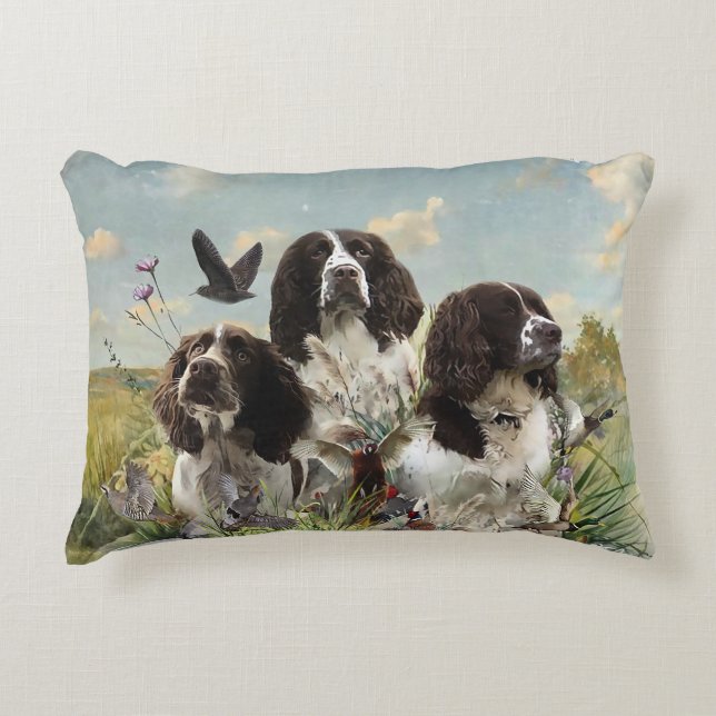 English Springer Spaniels ,Art Accent Pillow (Front)