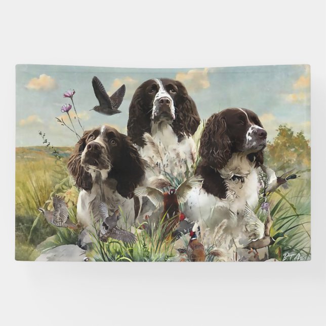 English Springer Spaniels ,Art Banner (Horizontal)