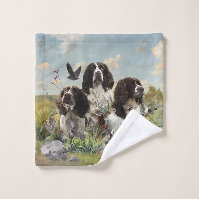 English Springer Spaniels ,Art Bath Towel Set (Wash Cloth)