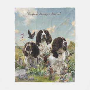 English Springer Spaniels ,Art Fleece Blanket