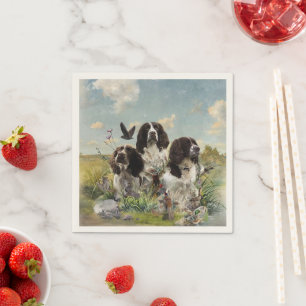 English Springer Spaniels ,Art Napkin