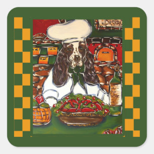 ENGLISH SPRINGER  SQUARE STICKER