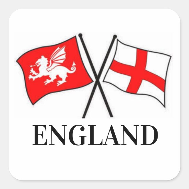 English & St George Flag Sticker (Front)