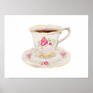 English Tea cup pink Poster