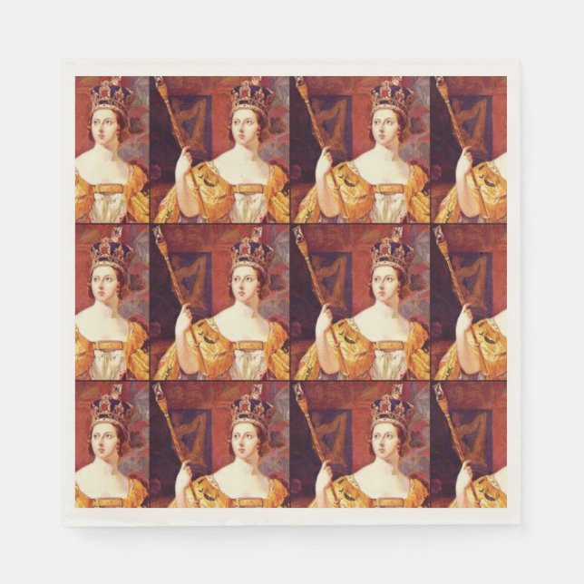 English Tea Party Queen Victoria Paper Napkins (Front)