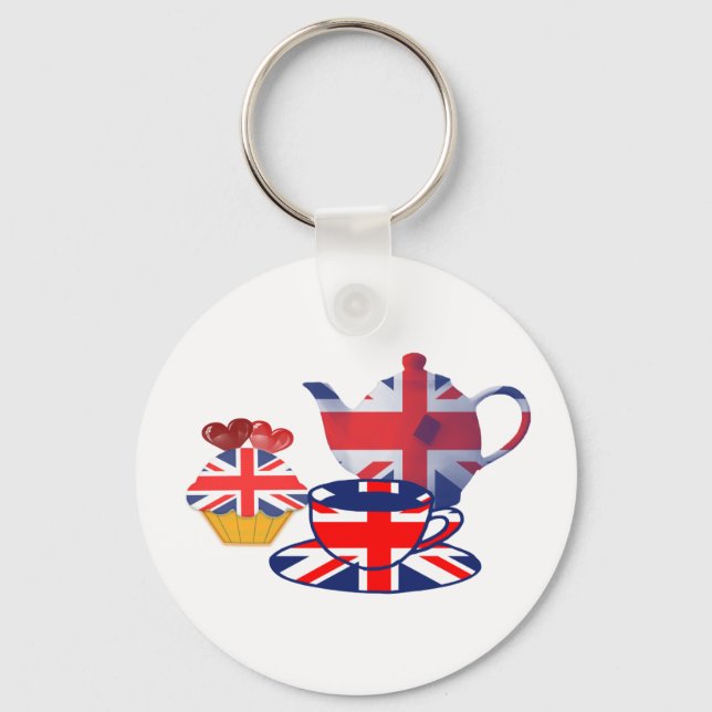 English Tea-time gifts Keychain (Front)