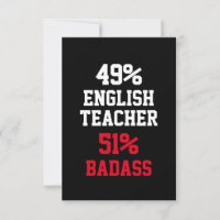 English Teacher Badass Card