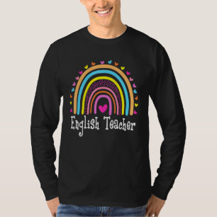 English Teacher Boho Rainbow Back To School Apprec T-Shirt