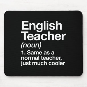 English Teacher Definition Fun Back To School Firs Mouse Pad
