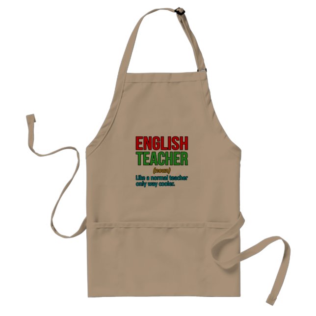 English Teacher Definition Language Grammar Standard Apron (Front)
