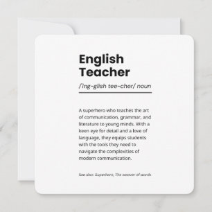 English Teacher Definition Print Appreciation Gift