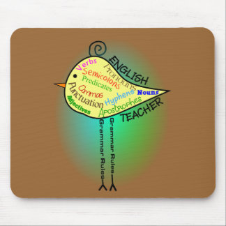 English Teacher "Grammar Bird" Gifts Mouse Pad