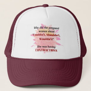 English Teacher Joke Gift Pregnant Joke Gift Trucker Hat