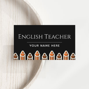English Teacher Language Instructor Professional  Business Card