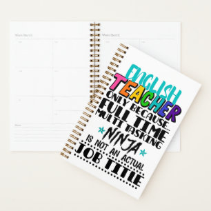 English Teacher Only Because Full Time Multi Task Planner