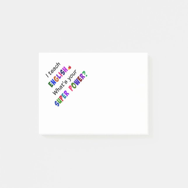 English Teacher Post-it Notes (Front)