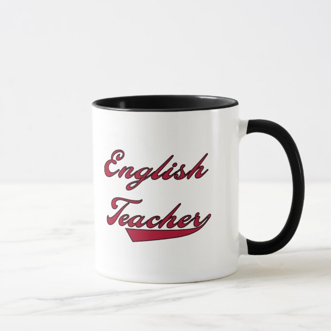 English Teacher Red Tshirts and Gifts Mug (Right)
