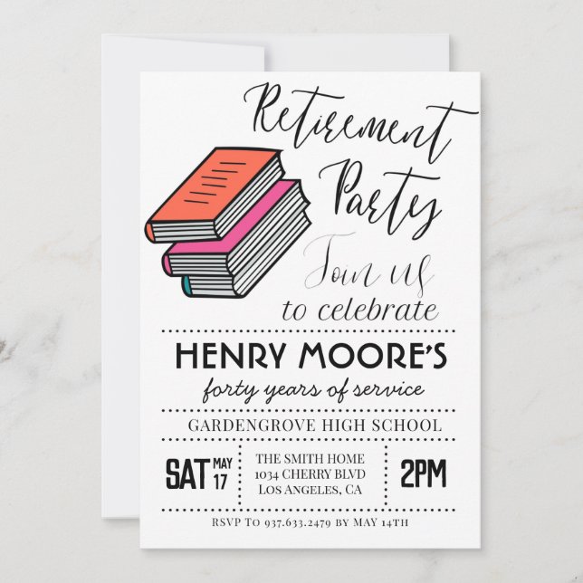 English Teacher Retirement Party Invitation (Front)