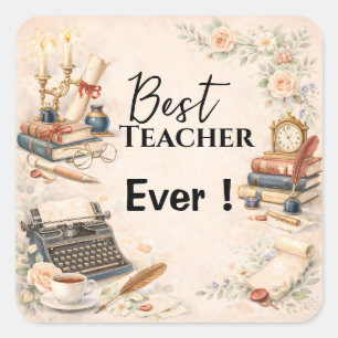 English Teacher Thank You Gift End of School Year Square Sticker