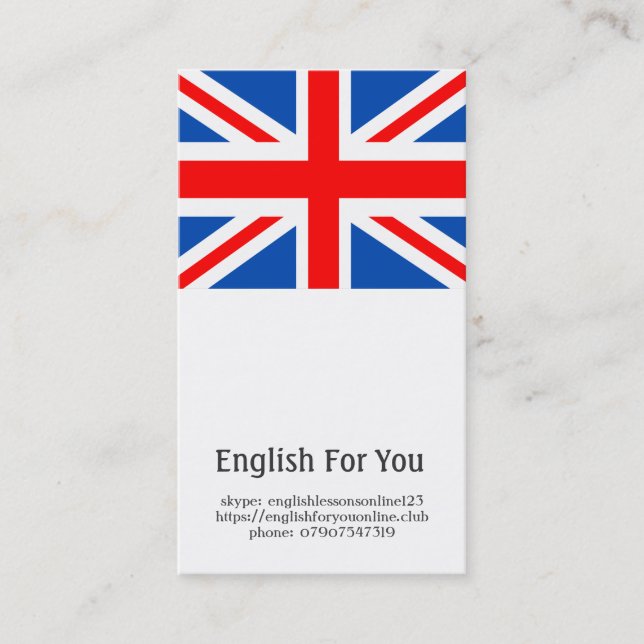English teaching customizable business card (Front)