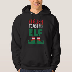 English Teaching Elf Cute Christmas Gift for Engli Hoodie